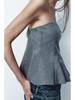 Autumn Women's European Style Versatile Short Skirt and Bandeau Top Set