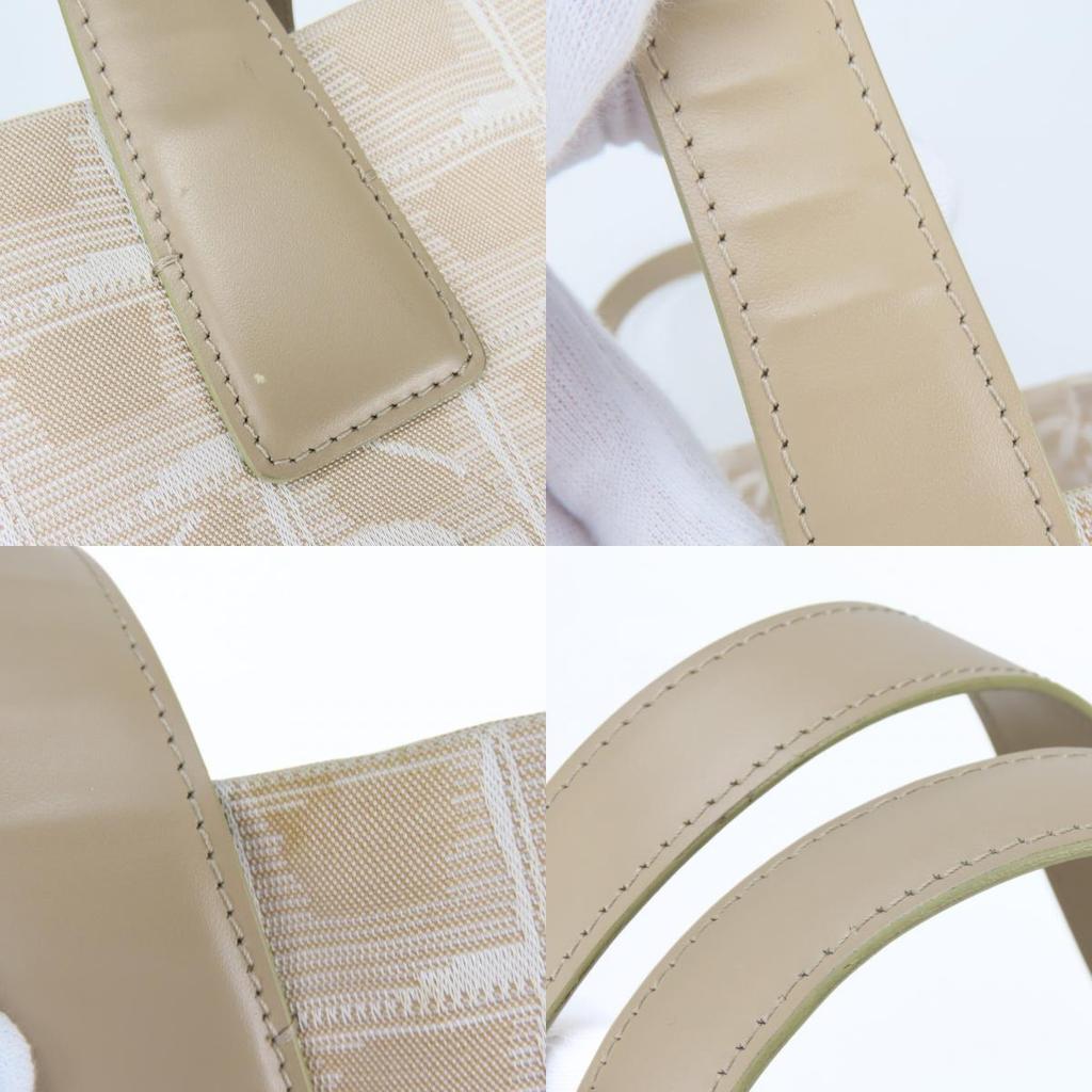 Used CHANEL Tote Bag New Travel Line MM Jacquard Nylon/leather Beige Silver 9th