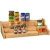 Portaspezie Organizer per Armadietto da Cucina - Scaffale Espositore Espandibile in Bambù a 3 Livelli, Portaspezie Regolabile in Bambù a 3 Strati