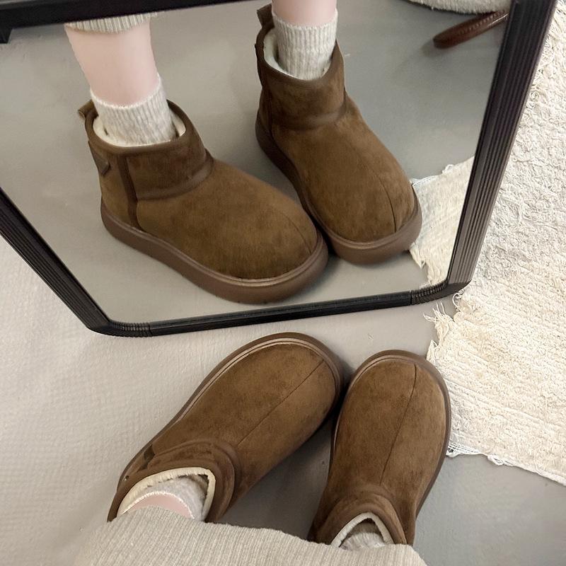 Thickened Warm Big Head Northeast Snow Boots Women's 2025 Winter New Versatile Thick-soled Velvet Short Boots Non-slip Cotton Shoes