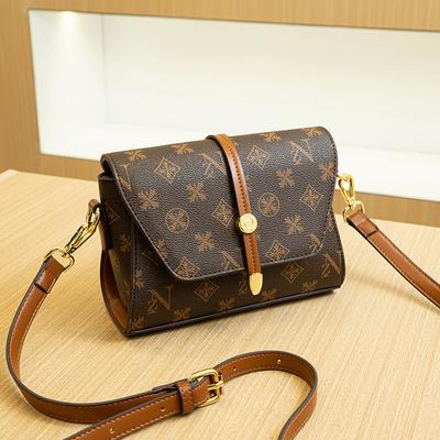 Bolsa Pequena Quadrada Feminina da Moda Versátil de Luxo Leve para Primavera e Verão com Estampa Patchwork Bolsa Transversal de Ombro Único