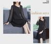 [Clearance] Elegant Spring Dress with Slim Waist, Beaded Polka Dot Long Sleeves - Plus Size
