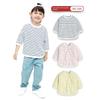 Girl Long Sleeves T-Shirt 2024 New Arrival Spring & Fall Boy's 3/4 Sleeve Kids Stripes Bottoming Shirt Baby 100% Cotton Coat