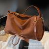 This Year's Popular Suede Retro Bag Women's Large Capacity 2025 New Trendy Messenger Bag Casual Commuter Pillow Bag