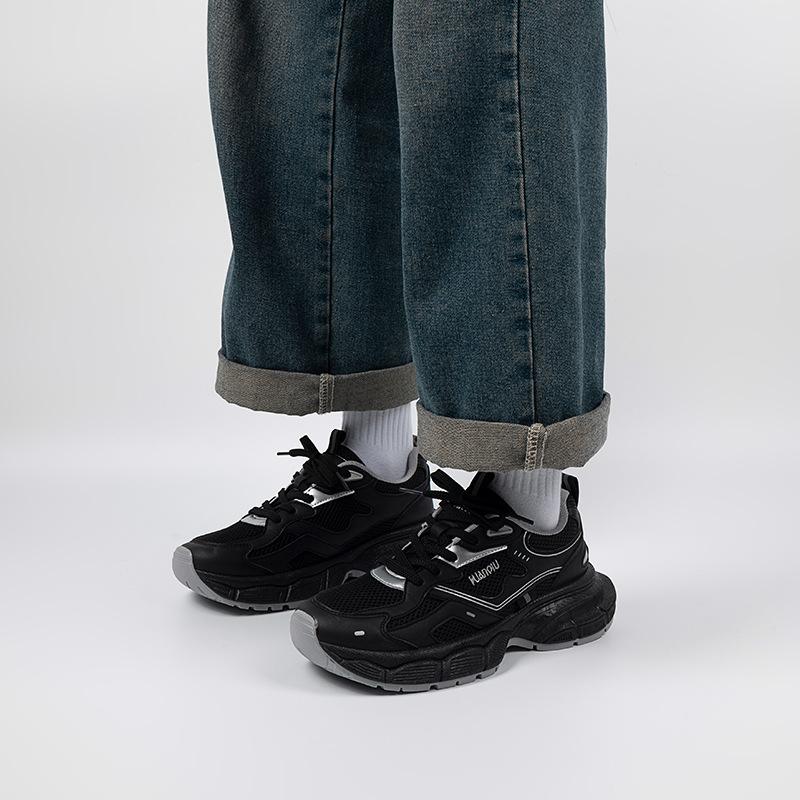 Global Retro Dad Shoes Men's 2025 New Versatile Casual Sports Shoes Platform Black Trendy Shoes ZHQ5663-1