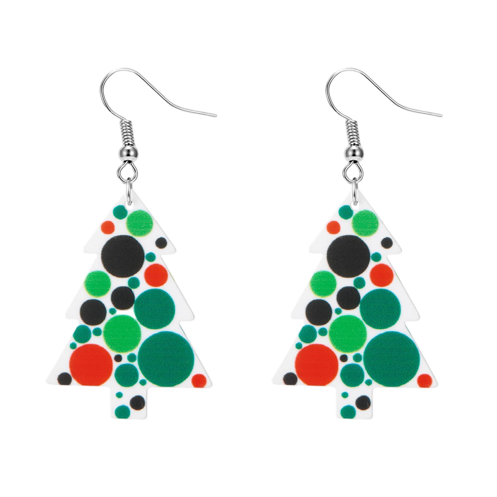 

Christmas Tree Earrings Acrylic Christmas Holiday Earrings Colourful Christmas Tree Drop Dangle Earrings for Christmas Jewelry Gifts for Women one size зелёный