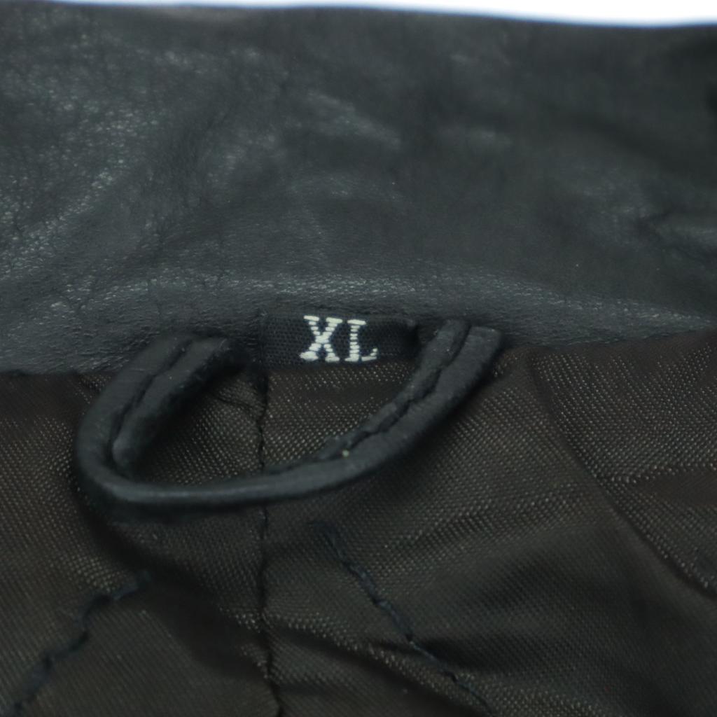 JACKERS Long Sleeve Leather Coat XL Black Cowhide Men's Used