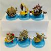 New 8 Pirate Ship Straw Hat Road Plum Blossom  Anime Good News Sun Blackbeard Model Ornament Twisted Doll Acg Toy Gift