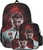 Zaino Stampa Stella del Calcio Tre Pezzi Zaino Scolastico per Bambini, Zaino per Studenti delle Scuole Primarie e Secondarie, Astuccio