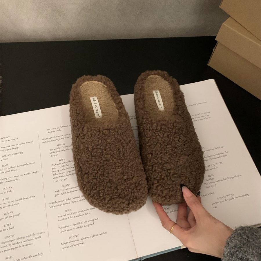 

Корейские женские тапочки премиум-класса - Теплые и согревающие, из хлопка для столешницы, зимние домашние тапочки, с толстой подошвой, повседневная домашняя обувь 40 коричневый