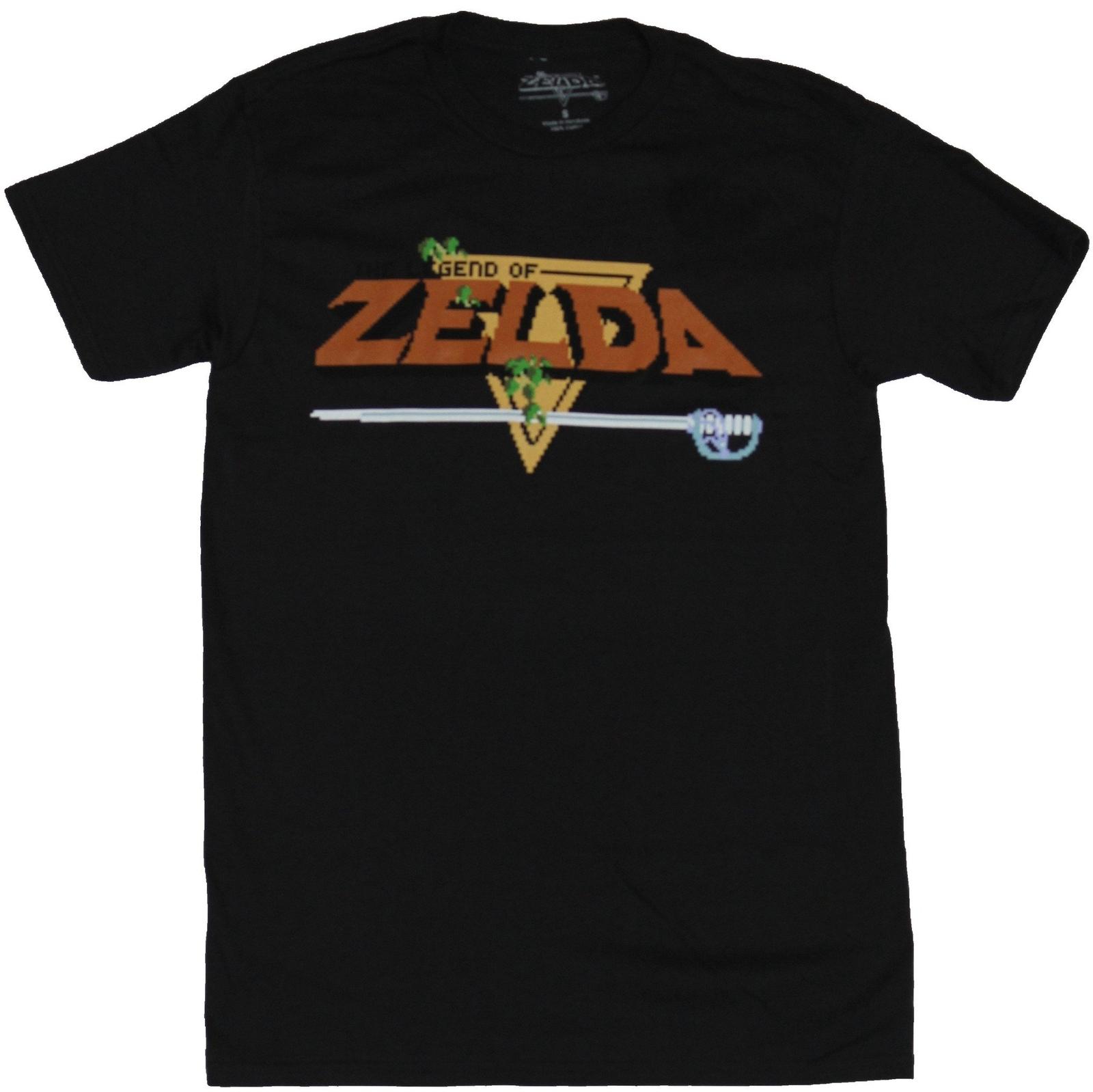 Legend of Zelda Adult New T-Shirt - Classic NES Intro Screen Logo Pic XL