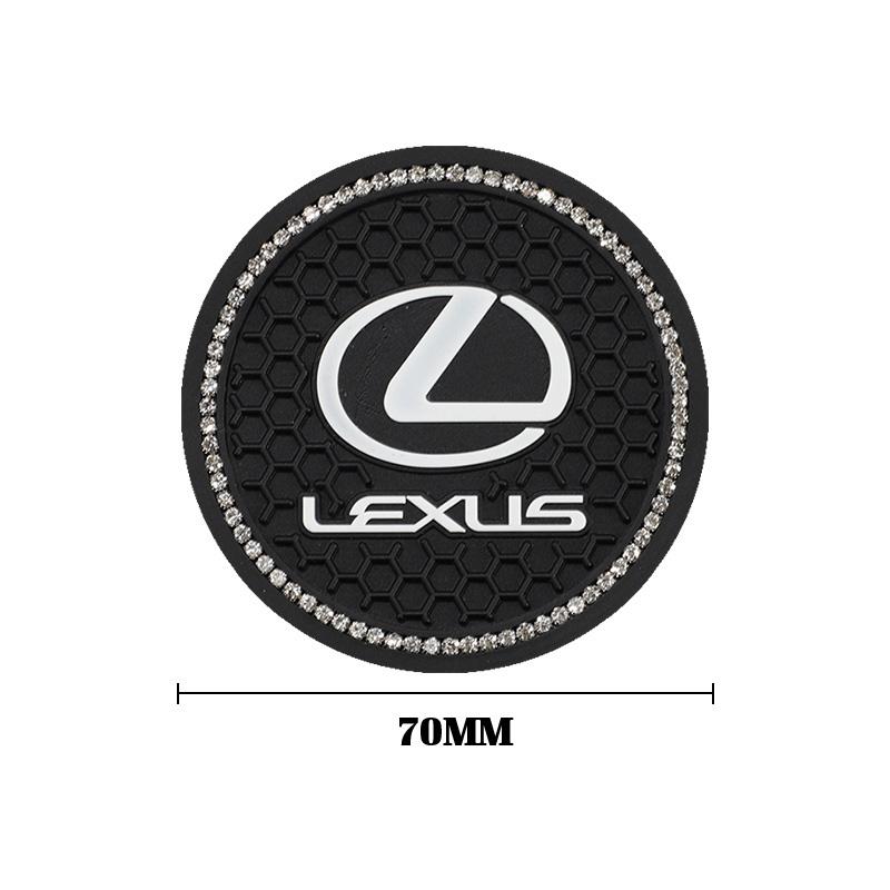 2Pcs Silicone Car Cup Mats Anti Noise Coaster Auto Accessories For Lexus F-SPORT ES RX NX LS UX LM LX GX LC RZ IS CT GS RC HS