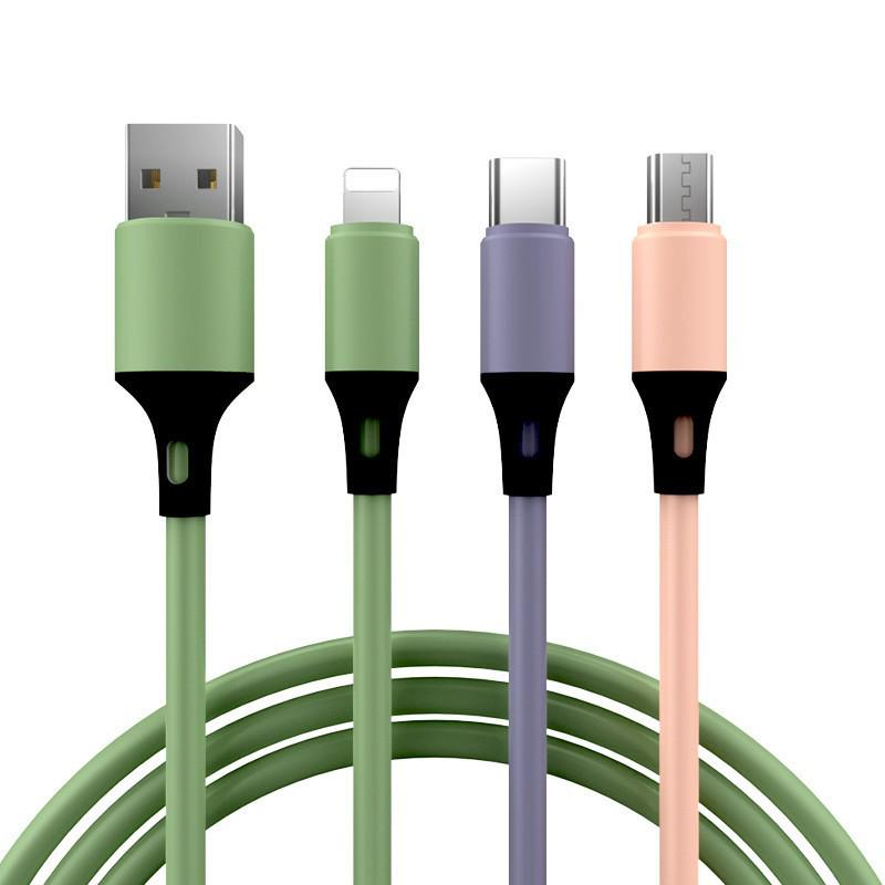 6A High-Speed 3-in-1 Charging Cable for Huawei, Apple, Android, TYPE-C USB Devices
