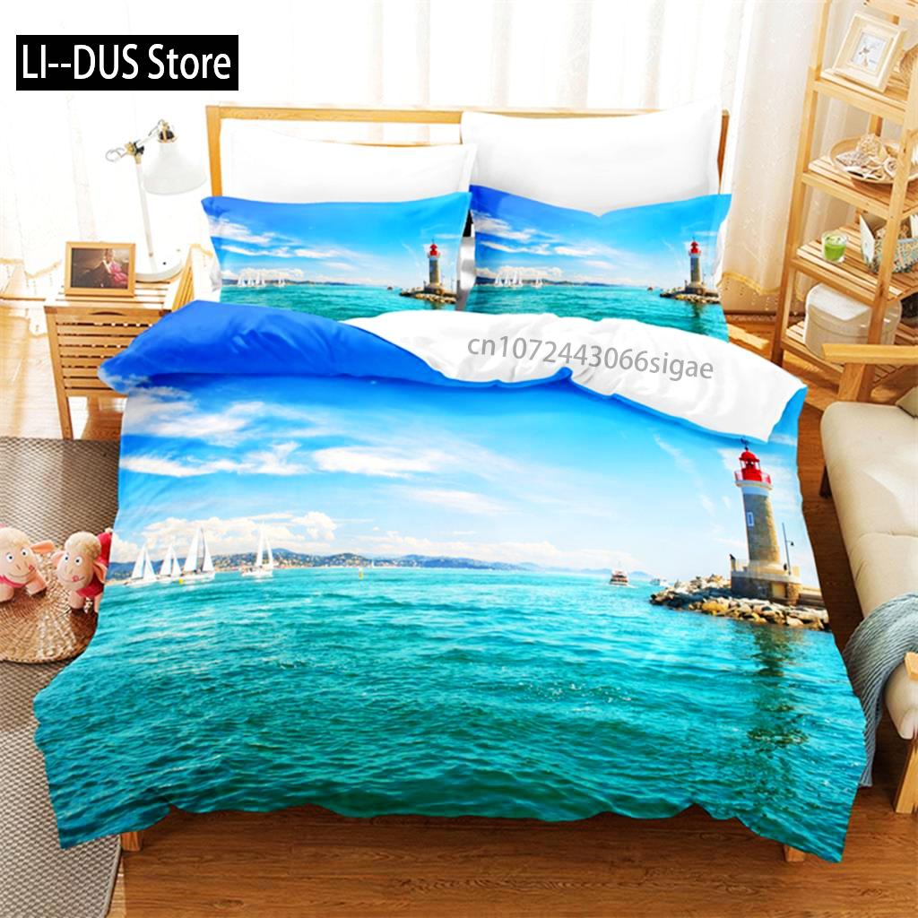 Schöne Landschaft Bettwäsche Set Bettbezug Set 3D Bettwäsche Digitaldruck Queen Size Bettwäsche Sets Mode Design