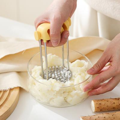 Stainless Steel Potato Masher Ricer Crusher Ergonomic Handle Potato Press Easy Mashing Tool for Potatoes Carrots