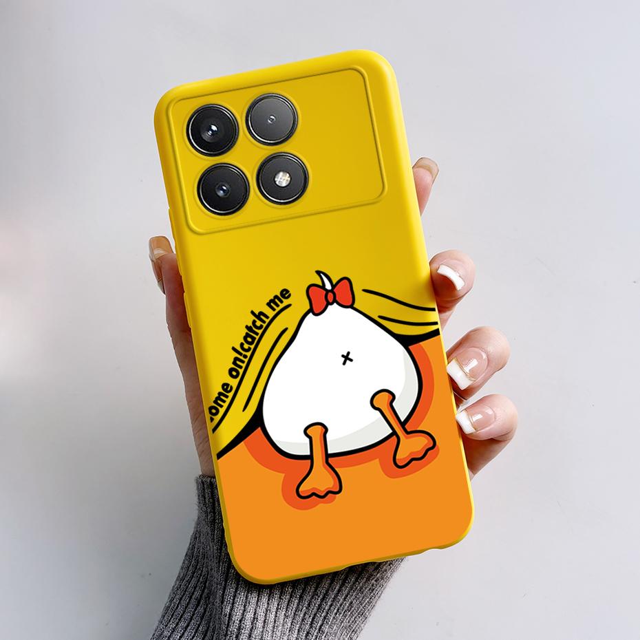 For Xiaomi POCO F6 Pro Case Cute Bear Cartoon Frog Silicone Soft Rubber Camera Protector Case POCO F6 Pro Case POCO F6 Pro Cover