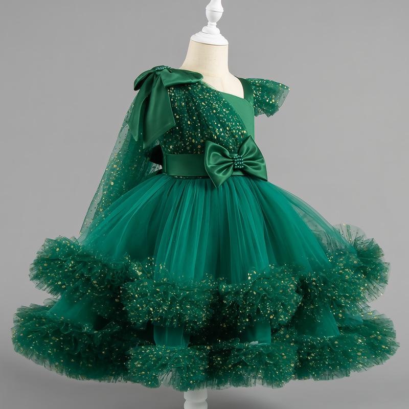 Little Girls Puffy Tulle Princess Dress Birthday Party Formal Dress