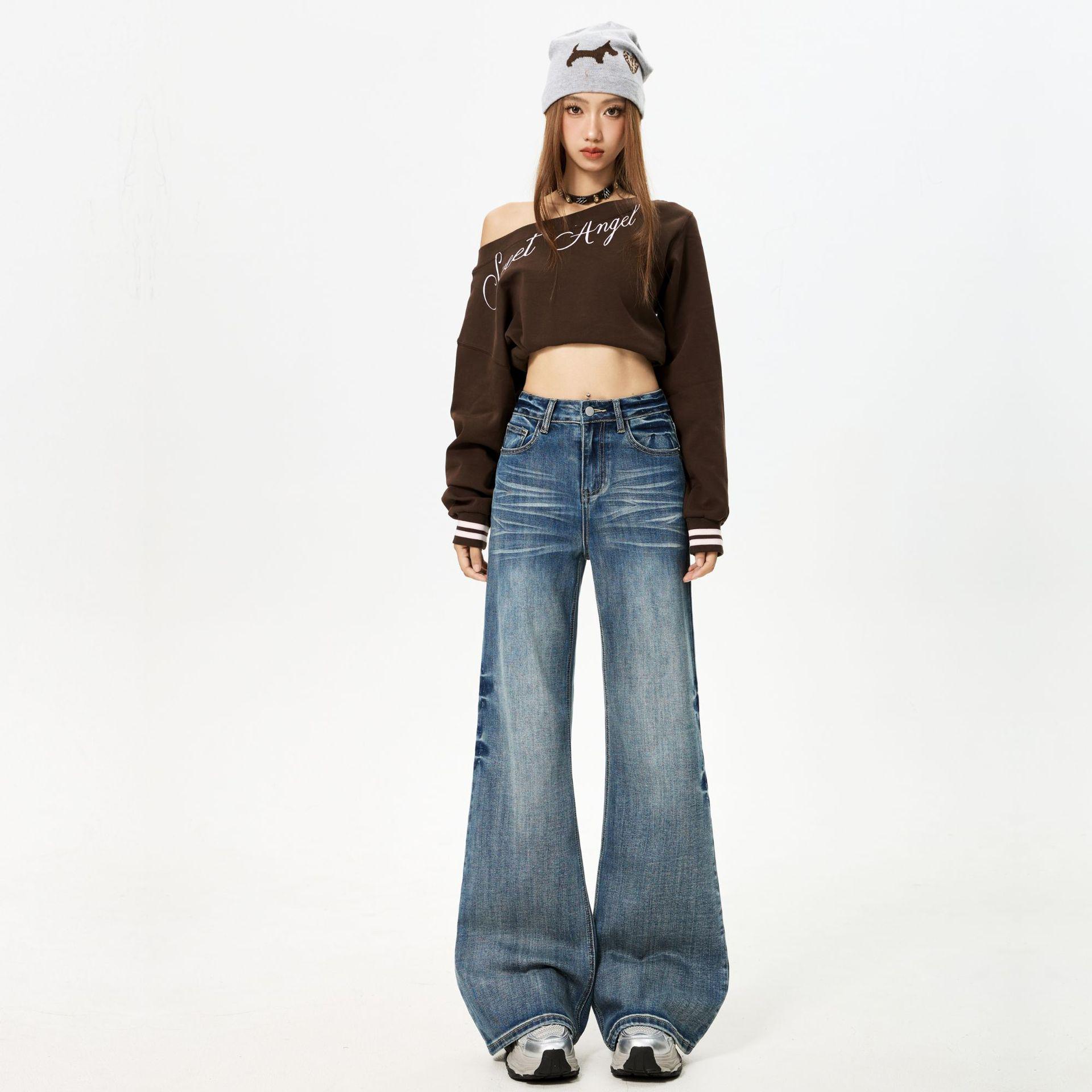 

Women s Loose Fit Micro-Flare Jeans - Autumn/Winter Slimming American Design M