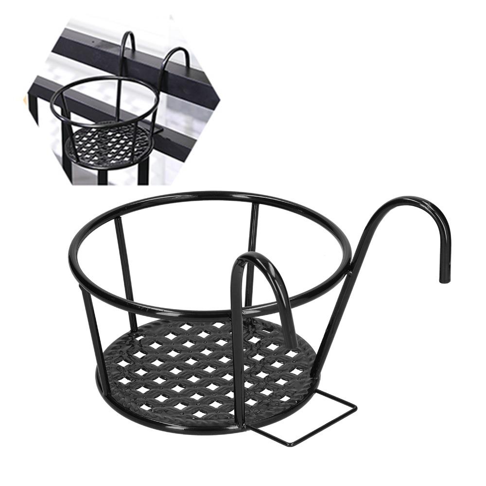 Thick wrought iron construction Flower Pot Holder  Railing hanging chlorophytum & pothos