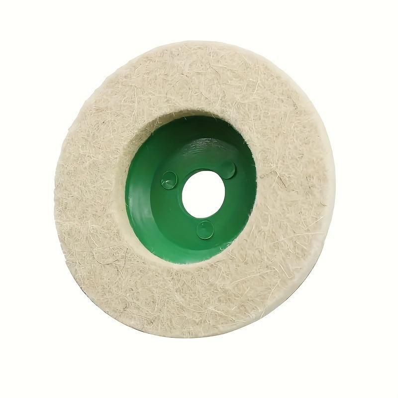 4PCS Round Wool Felt Disc Wheel Pad Buffing Wheels for 100 Angle Grinder Buffing Polishing Buffer Bore Dia-White & Green