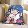 LLucky Star Anime KKonata IIzumi  Pillow Case Square DoubleSided Sofa Cushion Cover Bedroom Bedside Pillow