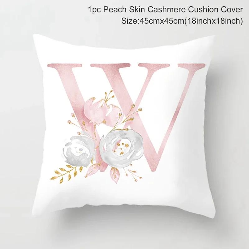 45X45Cm Pink Letter Cushion Pillowcase Decorative Sofa 40X40Cm Pillow Cases Autumn Decoration
