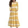 Girls' Tiered Ruffle Dress - Long Sleeve Printed Maxi With Pockets