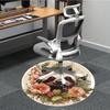 1pc Sloth Floral Print Carpet for Office Non-Slip, Round Carpet, Soft & Comfortable, Carpet for Office, Lightweight Round Floor Mat