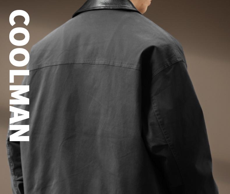 Hochwertige Retro-Lederkragen Herren Winter Daunenjacke mit 90% Weißer Entendaune