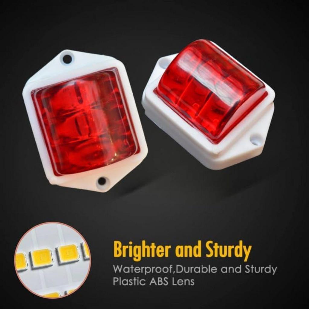 APSMOTIV 8Pcs Universal Side Marker 2x2 Inch Trailer RV Marker LED Light Red 12V for RVs, Campers Truck Vans Caravans and Boats Side Marker Indicator