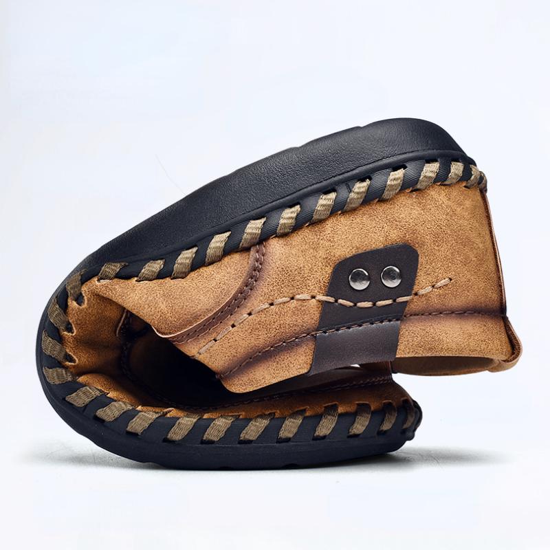 Men's Casual Shoes Leather Loafers Big Size Summer Walking Shoes for Male