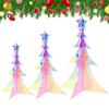 3pcs Prismatic Iridescent Christmas Tree Ornament Iridescent Colorful Acrylic 3D Decor Holographic Desktop Christmas Tree Decor