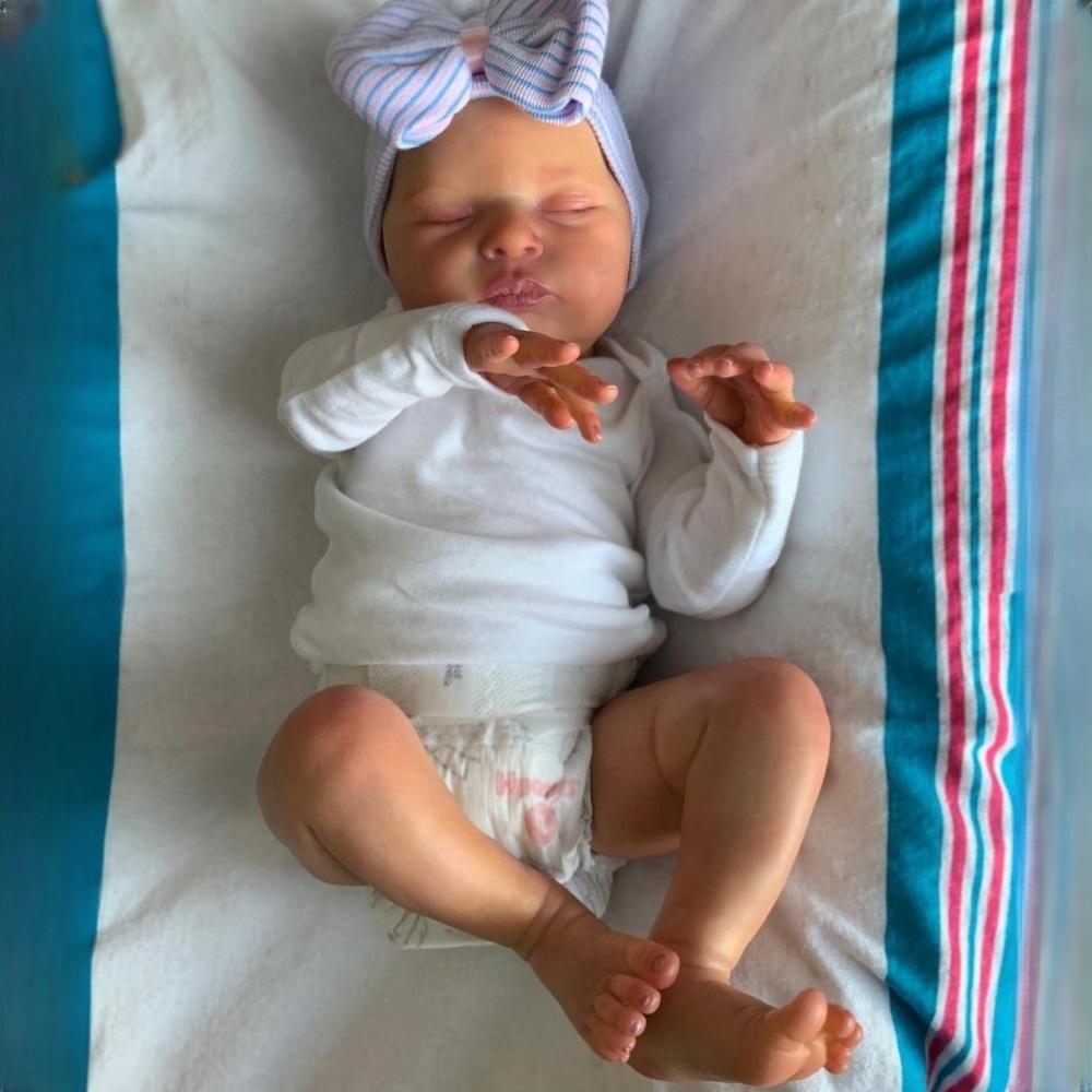 Lifelike Handmade 3D High-color Painting Reborn Dolls 20'' 50cm Soft Cotton Body Newborn Doll Closed Eyes Realsitic Sleeping Baby Doll Toys for Kids