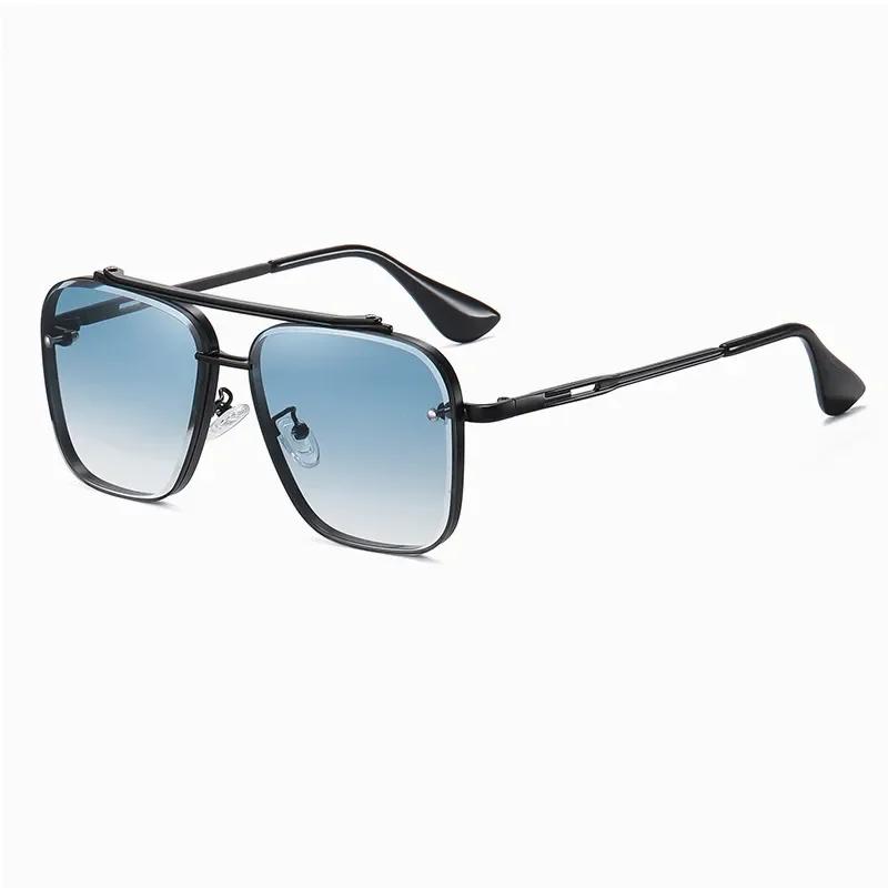 

Vintage Metal Big Frame Sun Glasses Men Fashion Gradient Sunglasses Brand Design Luxury Eyewear UV400 Gafas De Sol Sunglass