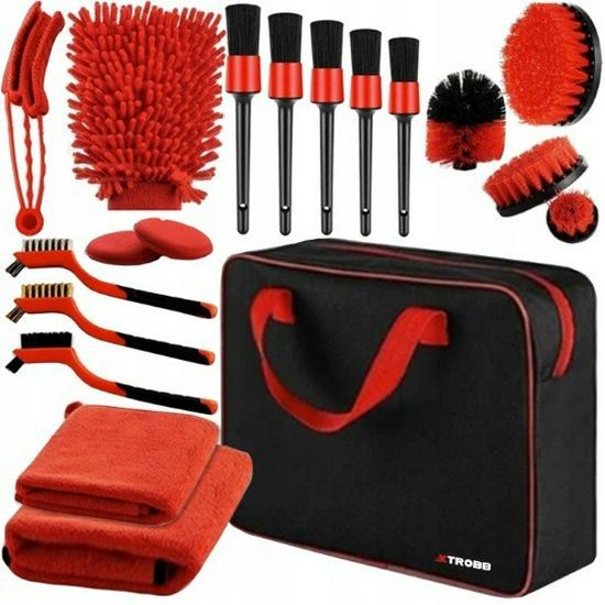 19-Piece Electric Drill Brush Set for Cleaning Floors, Gaps, and Car Detailing. Other; 19-Piece Car Cleaning Brush Set; PP+PDP