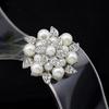 Elegant Flower Rhinestone Imitation Pearl Wedding Bridal Scarf Brooch Pin Gift