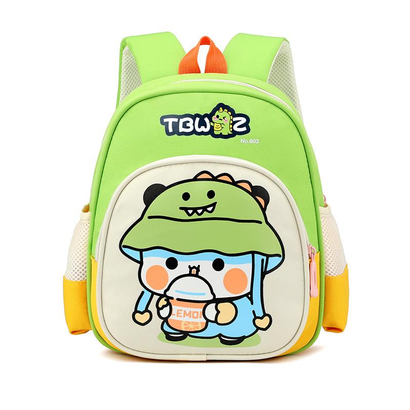 

School BagsSmall class cute trendy small boy 2-5 years old cartoon snack backpack outdoor leisure versatile зелений