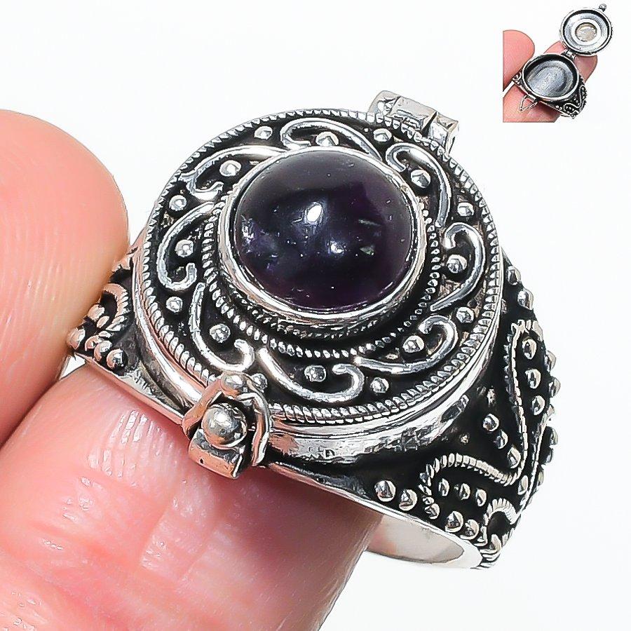 Natural Black Onyx Gemstone 925 Sterling Silver Jewelry Ring Size 10 AR-17365
