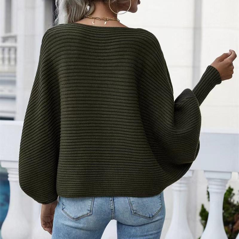 IHUASU Autumn and Winter Women's Knitted Cardigan Loose Solid Colour Jumper