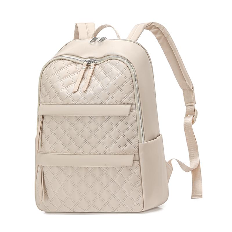 Женский рюкзак однотонный стеганый легкий дорожный рюкзак