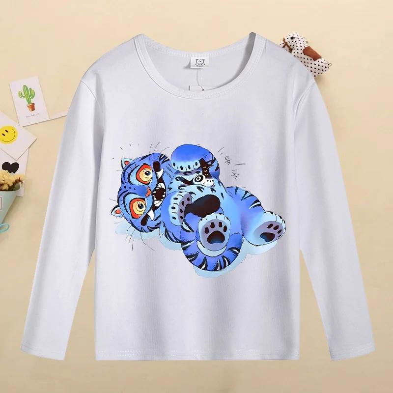 Kids Casual Comfortable Long Sleeve T-Shirt Cute Cartoon Print Fashion Top T-Shirt Girls Kids