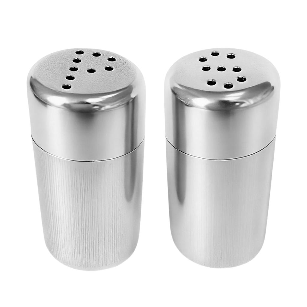 2 Pack Stainless Steel Pepper Shakers Rustproof Spice Dispensers With Precision Control For Kitchen Cooking And Outdoor BBQ