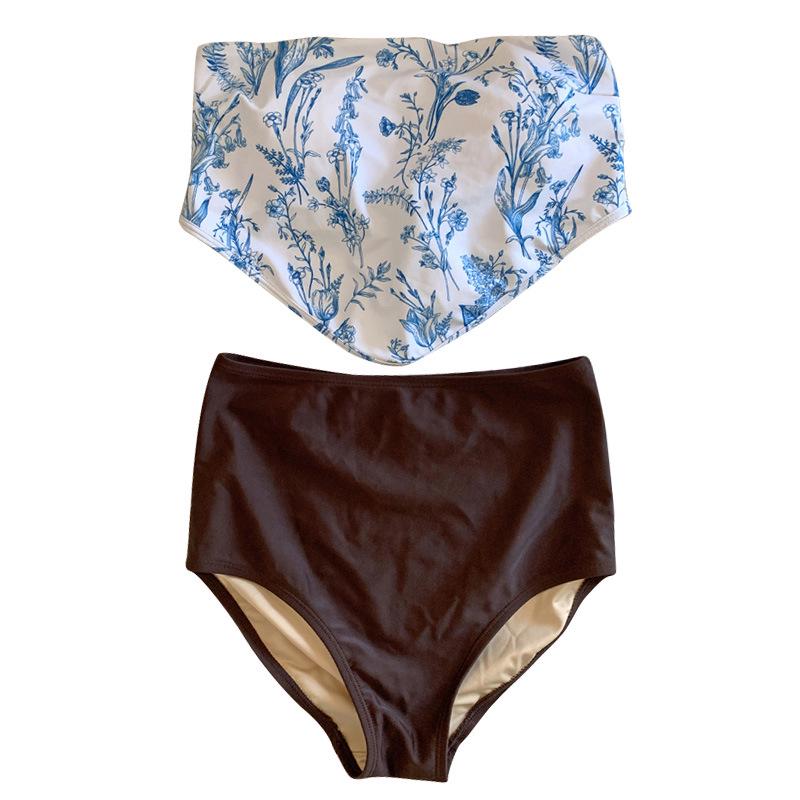 

Корейский Шик Ретро Топ-Камисоль без Бретелей: Купальник с халтером облегающего кроя для женщин Extra Large