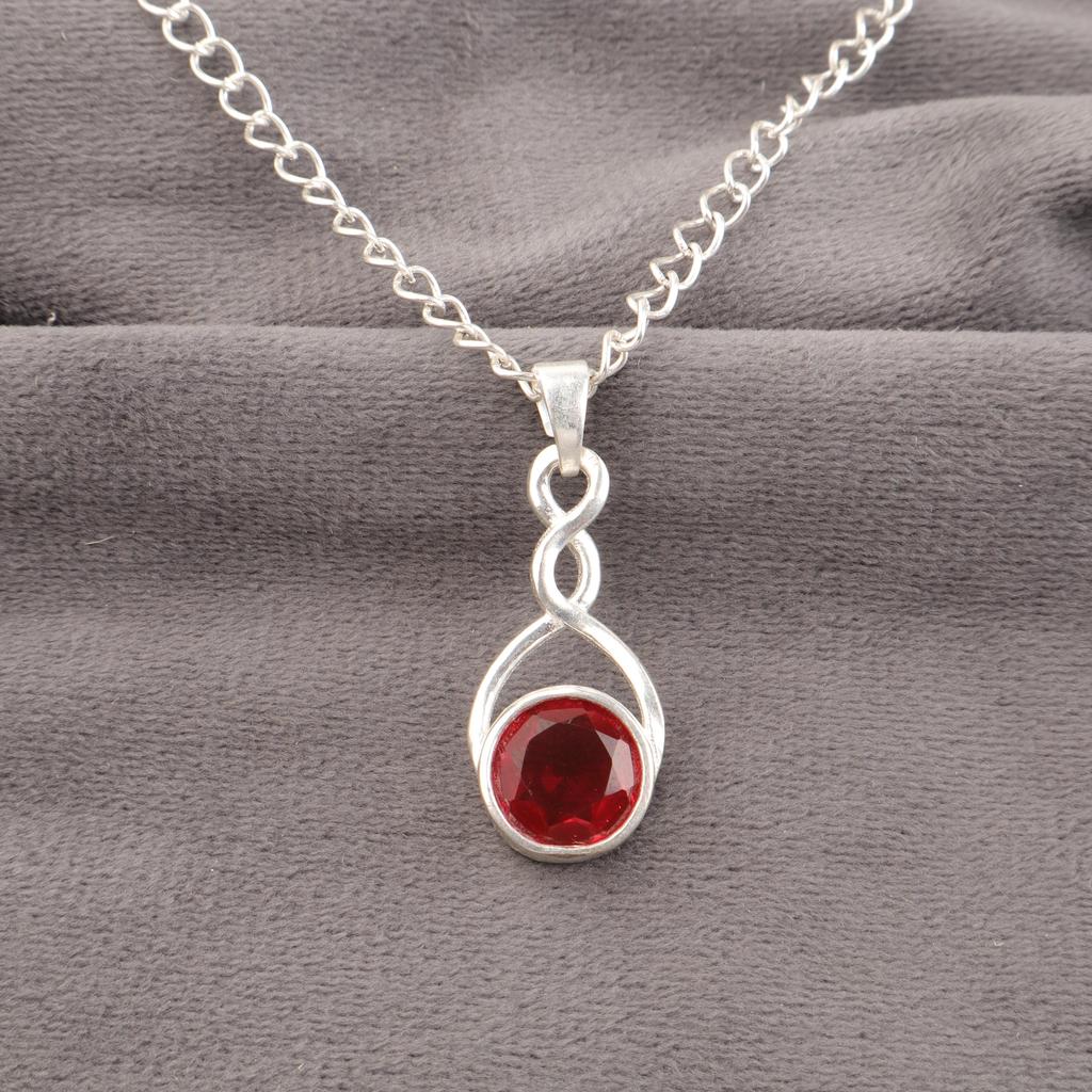 Schmuck mit rosa Rubellit-Edelstein, Anhänger aus massivem 925er Sterlingsilber, wunderschöner Silberanhänger, handgefertigter Heilanhänger für Damen