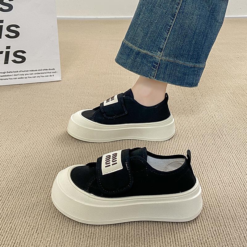 

Модные классические парусиновые теннисные туфли CRLAYDK для женщин, низкие, повседневные кроссовки на платформе, женские, на липучке, модные, для ходьбы, мягкие лоферы 40