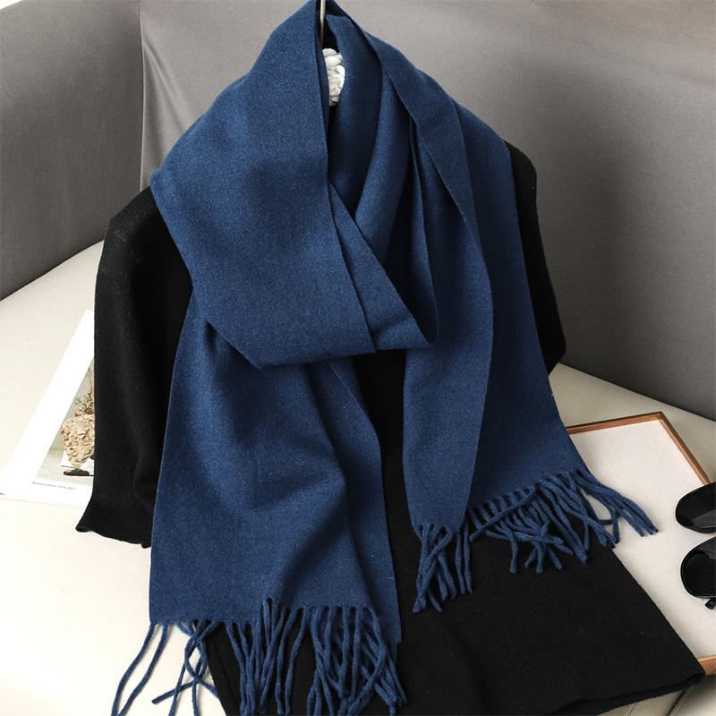 Nytt 62 farger Vinterskjerf for kvinner Langt Varmt Kasjmirskjerf Hijab Ensfarget Dame Sjal Wrap Kvinnelig Pashmina Bandana Hodeskjerf