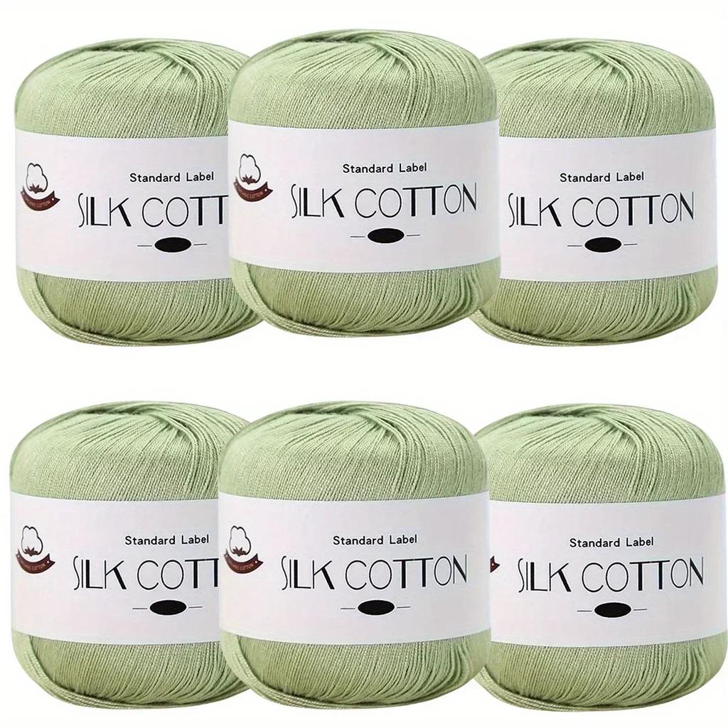 Silk Cotton Yarn - Fine Lace Thread for Crochet, Knitting Sweater,Shawls, Scarves, and DIY Crafts, Soft Durable Yarn 1.76oz/pc