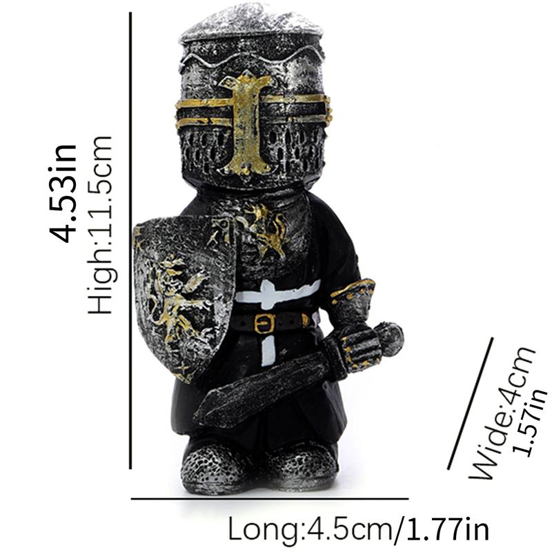 Trpasličí ozdoba socha venkovní dekorace dvora zahradní goblin voják rytíř stráž figurka brnění miniaturní socha dekorace