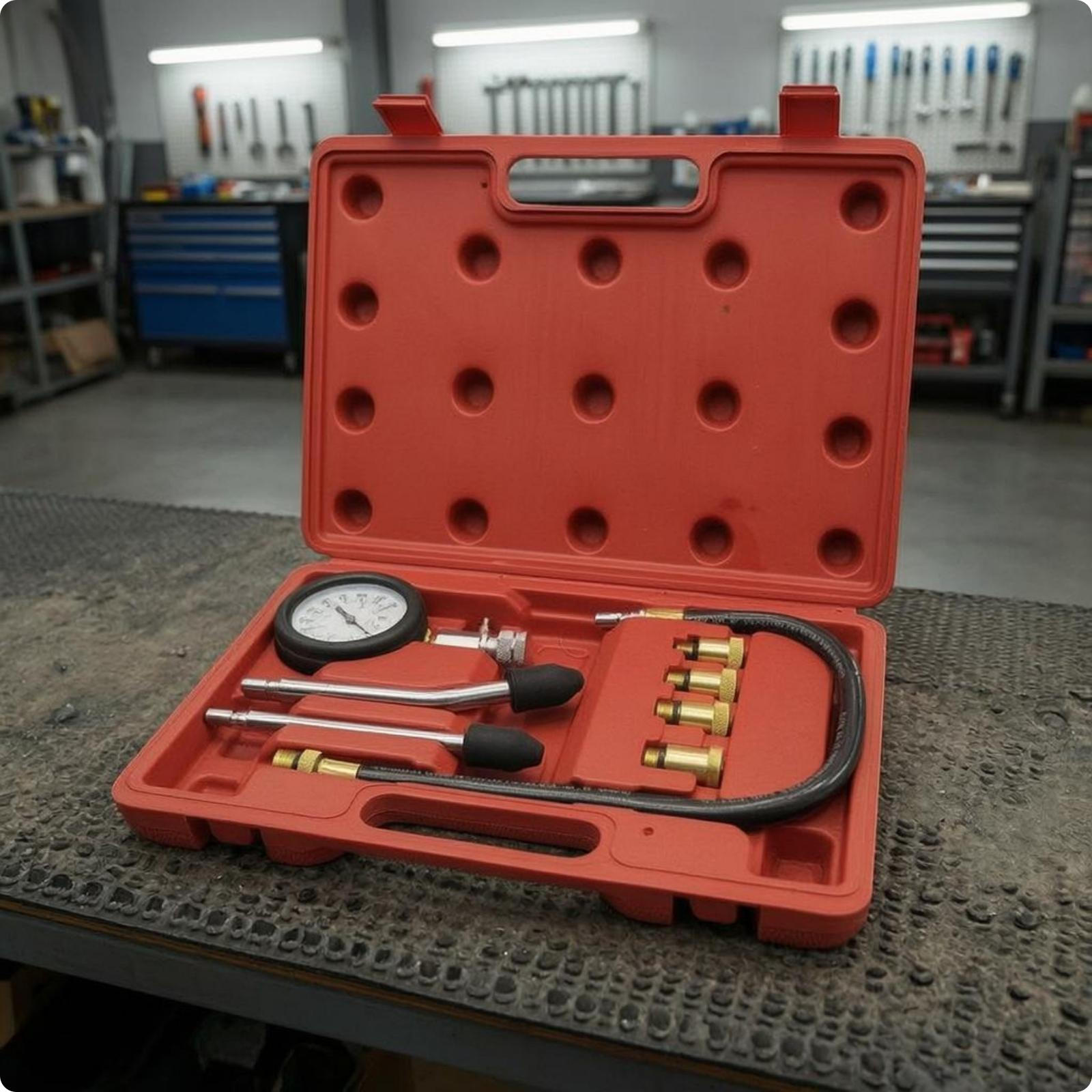 Cylinder Pressure Testing Kit Threaded Adapters Compression Tester Metal Components