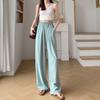 Apricot Milk Fu Yamamoto Pants Women's New Summer Casual High-waisted Thin and Drape Acetate Velvet Straight Wide-leg Pants